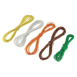 sourcing map Pack of 5 Winding Wire, Tinned Copper Wire, PCB Wires, Cable P/N DM-30-1000, 30 AWG, 3 Metres Length for Electronic Test