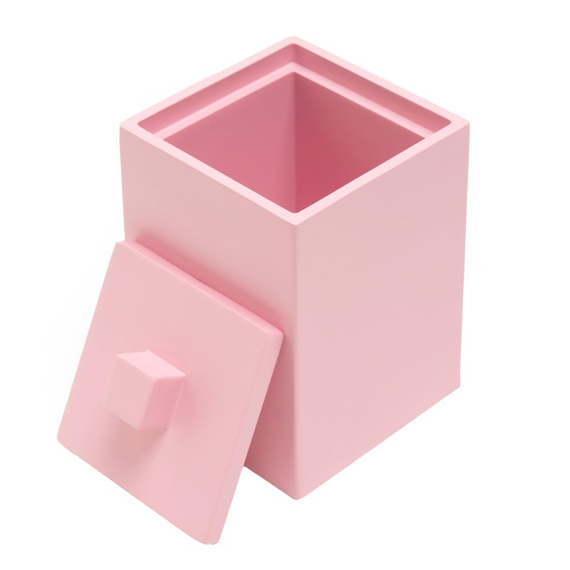 Joitsvia Bathroom Q Tip Holder with lid, Resin ,Square (Matte