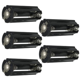 Soporte de batería AAA FMHXG 5 unidades de 3 x 1.5 V serie AAA conexión de plástico negro cilindro adaptador de almacenamiento de batería, caja cilíndrica de almacenamiento de batería