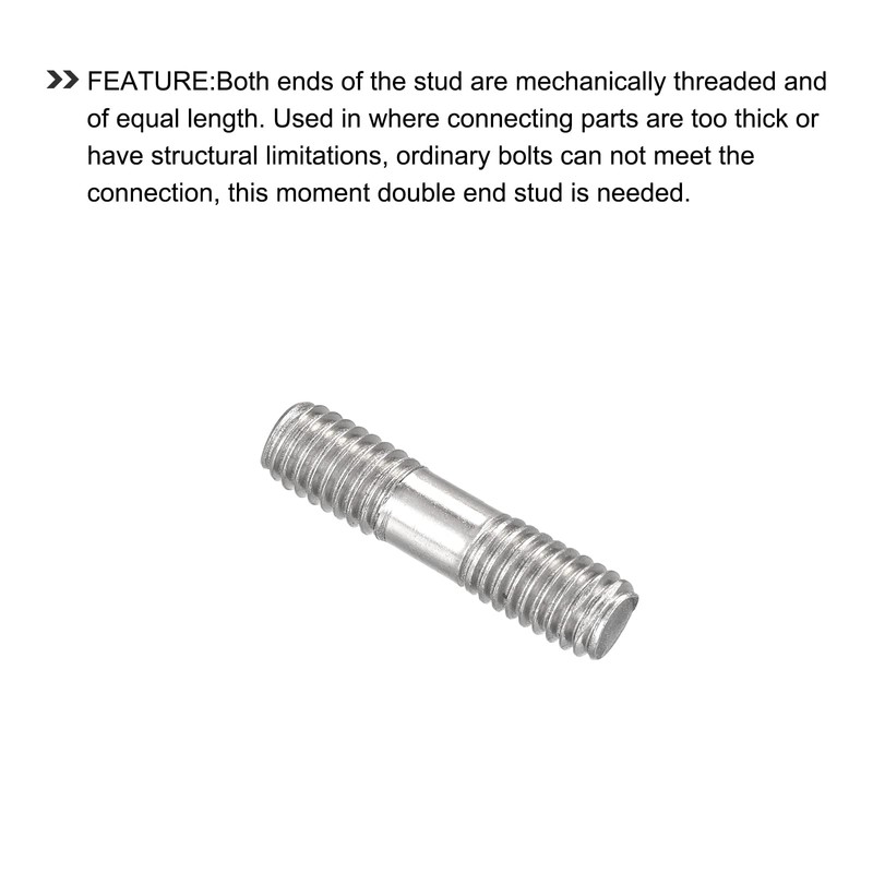 METALLIXITY 20pcs Stud Screws Double Threaded Rod Bolts M6 Screws