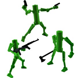 Creative Toy 3D Printed Mobile Robot T13 Action Figure, Limbs Movable Figure, Environmental Protection Toys, Desktop Decoration, Gifts for Kids/Friend. (Green)