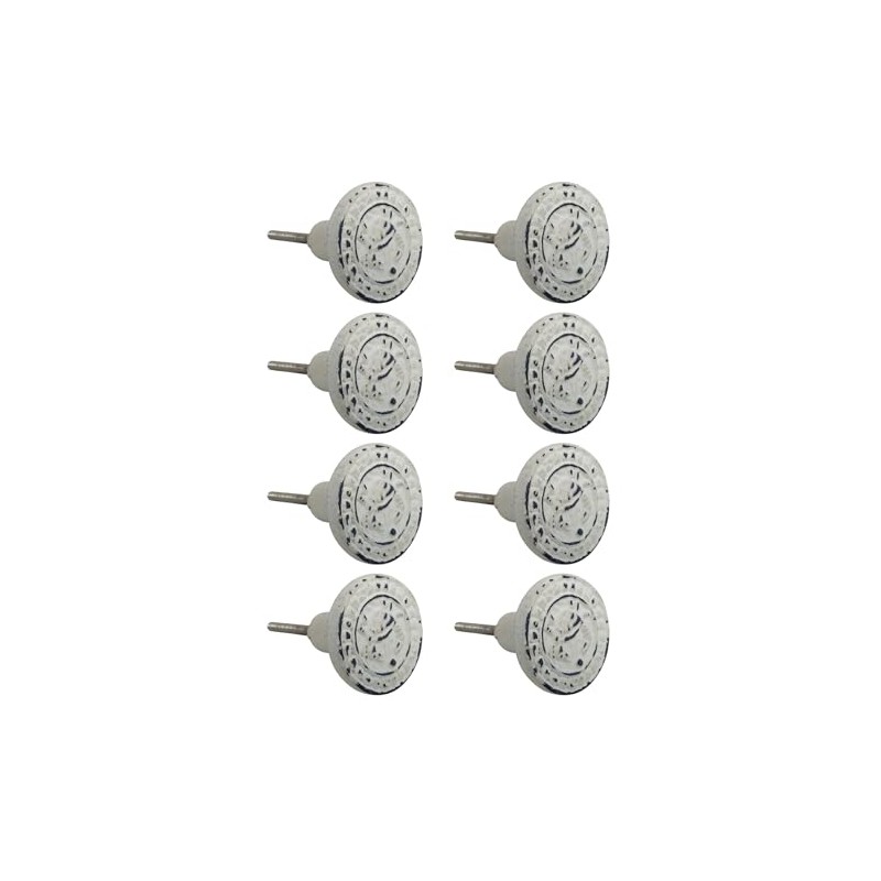 Infinity Decor Pack of 8 White Old Style Cast Iron