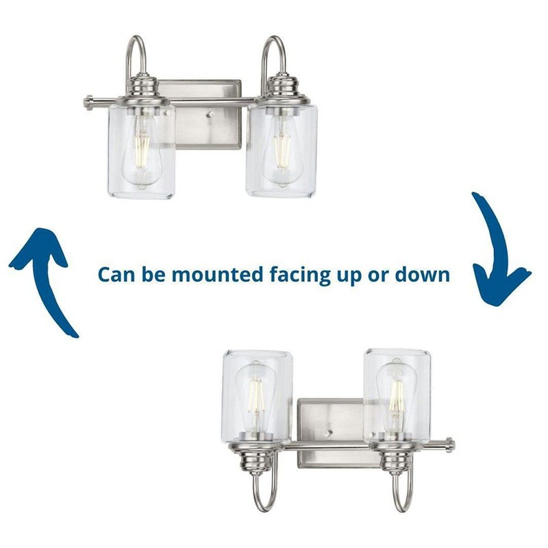 Progress Lighting Aiken Collection 2-Light Brushed Nickel Clear Glass Vintage