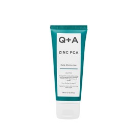 Q+A Zinc PCA Hidratante Diario, con Zinc PCA y Ginseng, diseñado para abordar las preocupaciones de piel grasa, propensa a imperfecciones y mixta sin descuidar la hidratación esencial, 75ml