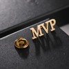 Stainless Steel Letters MVP Pin, MVP Chenille Lapel Pin Button