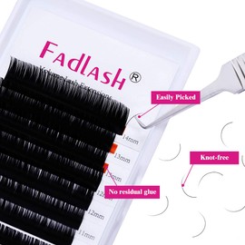 Eyelash Extensions 0.15 C Curl 8-14mm Mixed Tray Classic Lash Extensions Individual Lashes Mink Lash Extension Supplies Professional (0.15-C, 8-14mm)