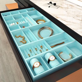 WESTICK Teal Blue Velvet Wallpaper Sticky Felt Sheets for Crafts Solid Teal Velvet Fabric Roll Self Adhesive Flet Stickers for Jewelry Boxes Dresser Cabinets DIY Flock Drawer Liner 12" x 80"