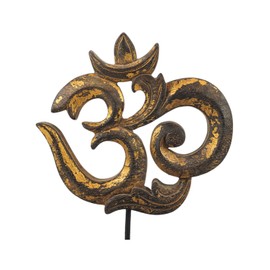 Figurine 'Ôm (Aum) Wooden Carved Indian Decoration