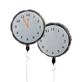 New Year’s Eve Countdown Clock Mylar Balloons, 6 Pieces