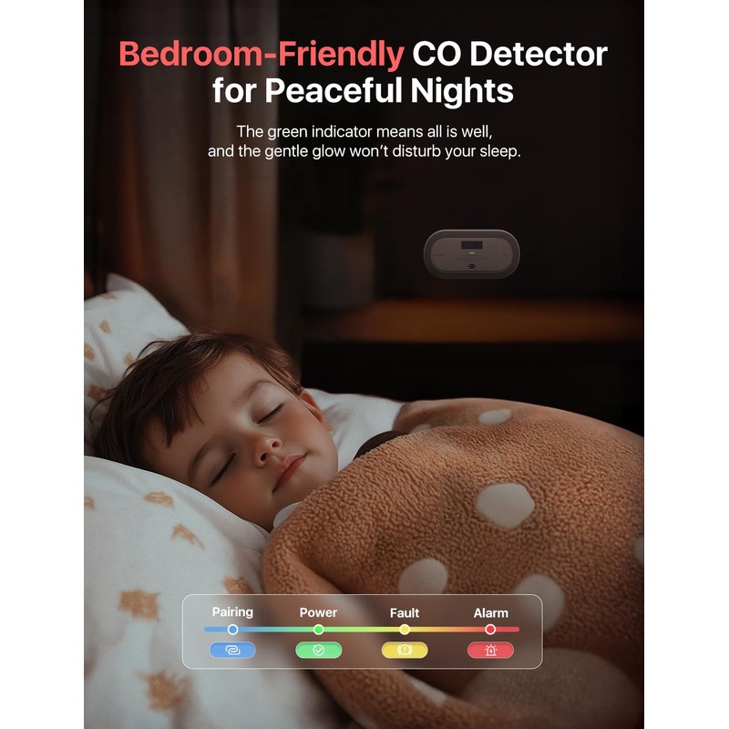 X-Sense Wi-Fi Plug-in Carbon Monoxide Detector with AAA Battery Backup,