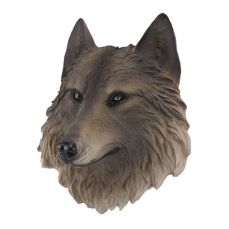 3D Animal Head Statue Resin Wall Decor Realistic Wildlife Sculpture