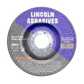 Lincoln Abrasives 25 Pc Depressed Center 4-1/2" x .040" x 7/8" Aluminum Oxide Cut-Off Wheels