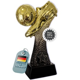 Larius Trofeo da calcio 16–21.5 cm (300–800 g) – Coppa per vincitori con/senza incisione – Coppa da calcio per bambini e adulti – Torneo, MVP, riconoscimento - F6 (senza testo personalizzato, M)