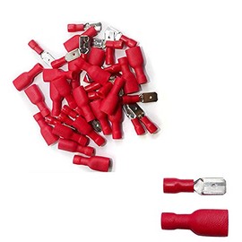 100x Red Fully Insulated Spade Electrical Crimp Connectors- Mixed Male & Female - 50x Female and 50 x Male - FREE FIRST CLASS UK POSTAGE!