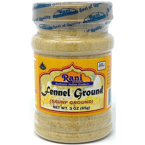 Rani Fennel Ground (Saunf) Powder Spice 3oz (85g) All Natural ~ Gluten Friendly | NON-GMO | Vegan | Indian Origin