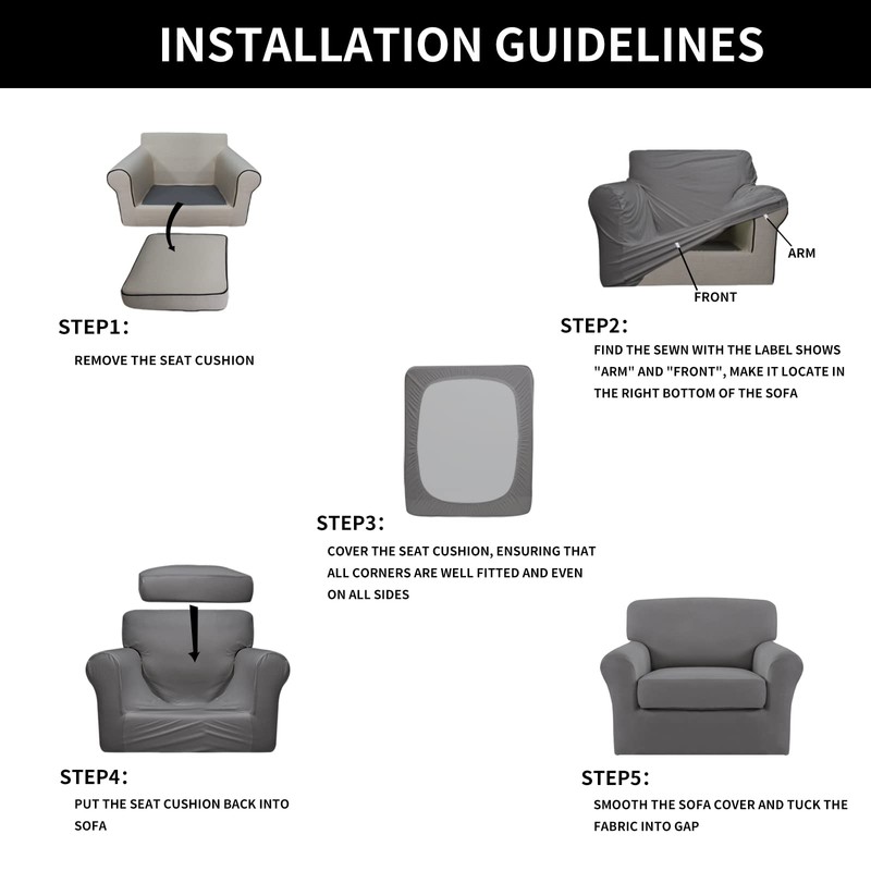 Easy-Going 2 Pieces Microfiber Stretch Chair Slipcover – Spandex Soft