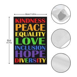 Carlorm Kindness Peace Equality Love Inclusion Hope Diversity Garden Flag One Size Double Sided Art Funny Garden Flag Double Sided For Yard Outdoor Flag