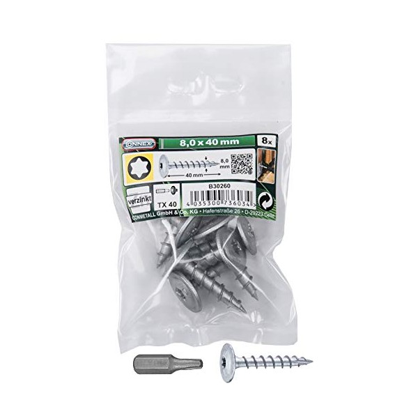 Connex B30260 Post Screws 8.0 x 40 mm - 8