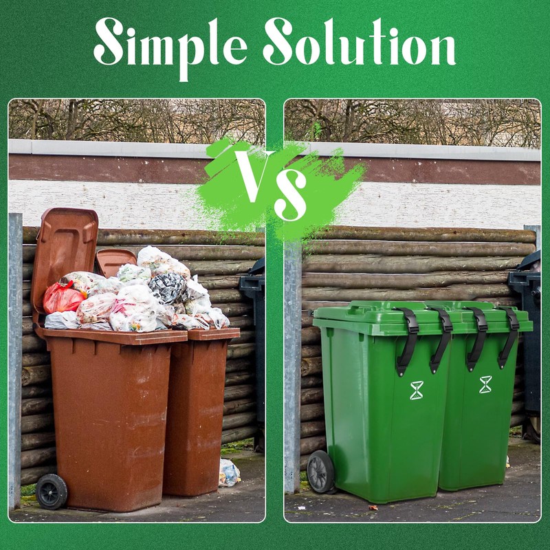 TEASIK 2pcs Trash Can Lid Lock,Trash Can Locks for Animals,