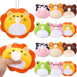 WinnerWhy 12 Pcs Mini Stuffed Plush Stress Balls 3.15 Inch Sensory Squeeze Toys Keychains for Kid Adults Anxiety Relief Fidget Cute Animal Ornaments for Christmas Tree Birthday Gifts Decor(Animal)