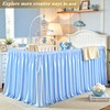 6Ft Baby Blue Satin Table Skirt for Rectangle or Round