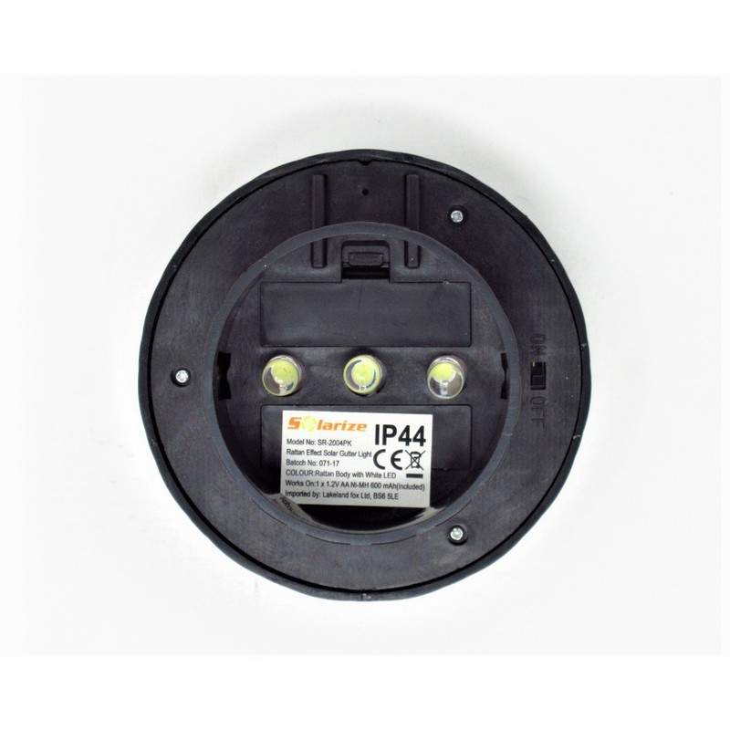 solarize 4-Pack E27 Base Rattan Effect Solar Outdoor Deck Surface