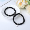 AWARDSEN 2 Pcs Bracelet Black Obsidian Crystal Bracelet Heart Healing