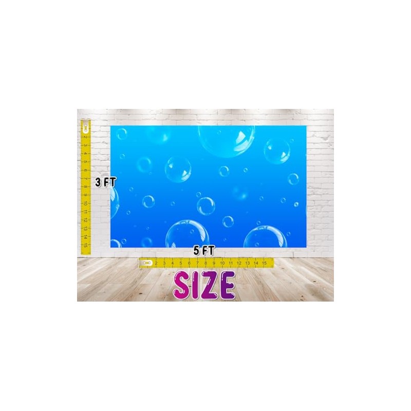 5x3 FT Effervescent Bubbles Backdrop - Vivid Blue Underwater Bubble