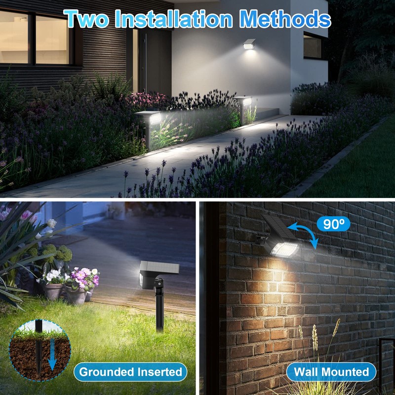 Solar Spot Lights Outdoor, [57 LED/6 Pack] Solar Lights Outdoor