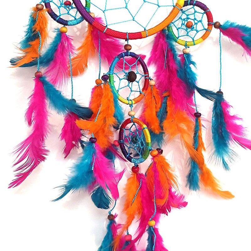 VIE Naturals Dream Catcher with Beads, 11cm, 4 Smaller Rings,