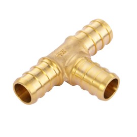 Litorange 1/2 inch T PEX Tee 1/2" x 1/2" x 1/2" (pack of 8) Lead Free Brass Barb Crimp Pipe Fitting/Fittings