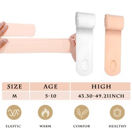 ZEACCT 2 Pieces Ballet Dance Tights, Dance Tights with Feet, Elastic Ballet Tights Leggings, Dance Training Tights, Soft Ballet Tights, for Kids (M/5-10 Years Old), White/pink