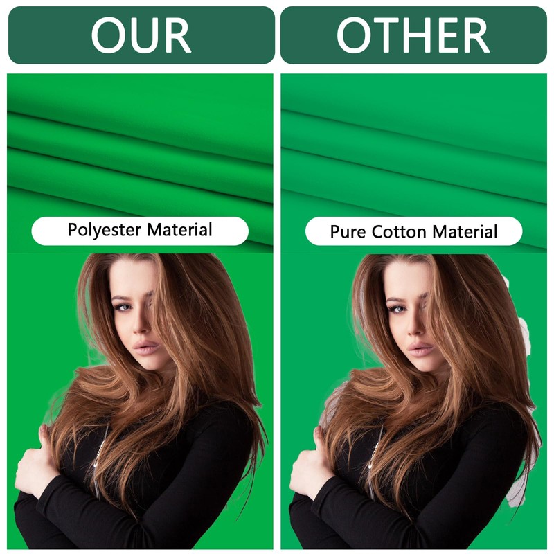 Zdada Green Backdrop Screen Background，5x7ft/1.5x2.1M Collapsible Background Photography，Washable Polyester Photography