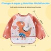 3/5 Pcs Baberos para Bebé,Baberos para Bebe Impermeable con Mangas,Baberos