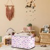 Purple Butterfly Pattern Collapsible Storage Box - 17x11.5x10.5 Inch Foldable