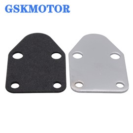 GSKMOTOR SBC Placa de bloque de bomba de combustible cromada con junta 283 327 350 383 400 SB Chevy