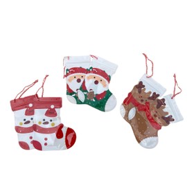 OWLSOME Trendybag Christmas stocking goodie bags,6 Pcs,Gourmet Goodie Bags with Grip'n Seal, easy to grip,open and close, Christmas gift bags,Santa,Snowman,Reindeer