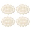 sourcing map 4 Pcs 18x12 Inch Handmade Crochet Doilies, Polyester