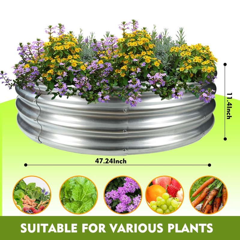 4FT Diameter Camp Fire Ring Pit, Large Round Galvanized Steel
