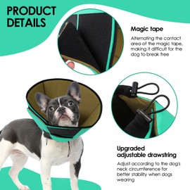 Preferhouse Dog Recovery Collar Cone for Medium Dogs, Adjustable Dog Cone Alternative After Surgery for Dogs to Stop Licking, Breathable Soft Cone for Medium Large Dogs, Green M