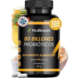 80 billones de probióticos 120 Caps con 10 cepas diferentes - Lactobacillus - Probioticos y Lactobacilos - 80 billion probiotics Hecho en USA