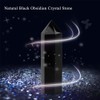 Black Obsidian Wand, Hexagonal Quartz Crystal Stone Column Wand Stone