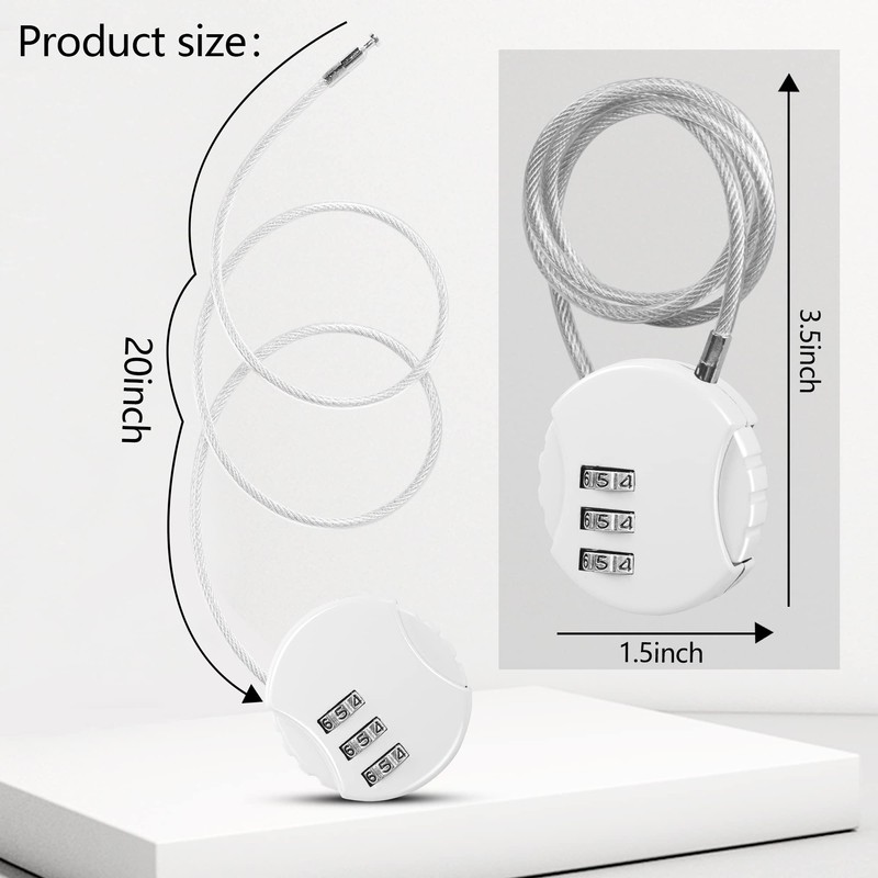 YAODHAOD 3 Digit Combination Padlock Locks, 2 Pieces Cable Luggage