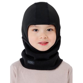 GOT Sports Kids Balaclava Ski Mask - Fleece Neck Warmer for Cold Weather - Breathable Face Mask, Helmet Liner for Boys Girls (Black, 3-6)