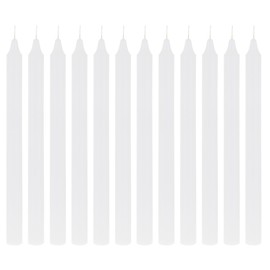 Mega Candles 12 pcs Unscented Straight White Taper Candles, Hand Poured Wax Candle 10 Inch x 7/8 Inch, Home Décor, Wedding Receptions, Centerpieces, Birthdays, Celebrations, Romantic Events, Holders