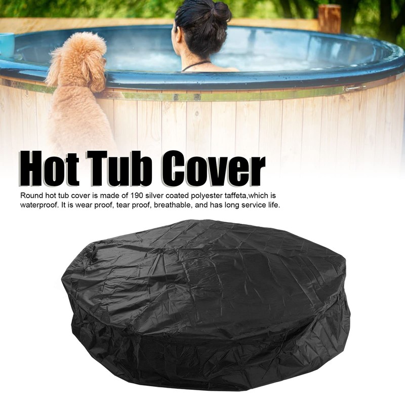 Hot Tub Cover Round Weatherproof 190 Silver Coated Foldable Tear