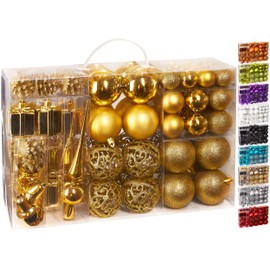 Brubaker, 101-piece set of Christmas baubles with a tree topper, Christmas decoration