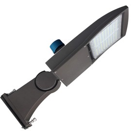 100W LED Shoebox Parking Lot Pole Lights, Dusk to Dawn Photocell Sensor, Surge Protection Built-in, 1-10V Dim, 5000K Cool White, 100-277V AC IP65 LED Street Area Lights with Direct Arms Mount Bracket