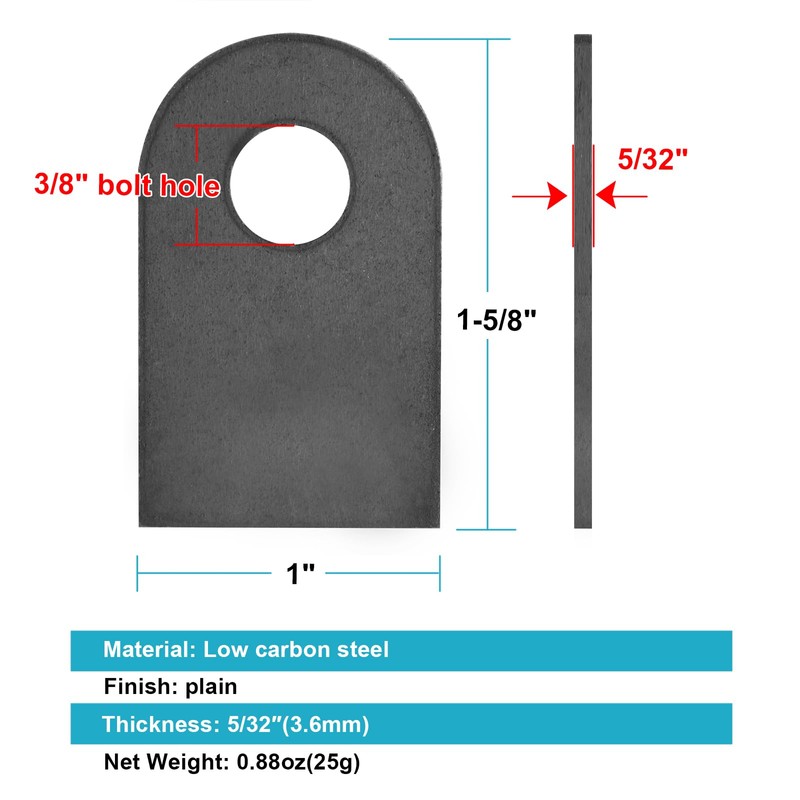 OTTFF 30 Pack Weld On Mounting Tab, Steel Basic Welding