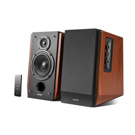 Edifier Amplified Bluetooth Bookshelf Speaker System, 2.0 Powered Active Speakers 66 Watt RMS - Wooden